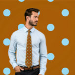 Classic Sky Blue Polka Dots on Brown Tie<br><div class="desc">Polka dots! One of the classic apparel patterns that looks great on ties.  This polka dot necktie features small sky blue dots on brown.</div>