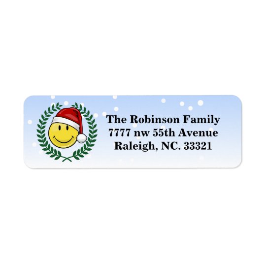 Classic Smiley Face Holiday Style Return Address Label