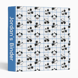 Classic Smiling Mickey Mouse Grid Pattern Binder