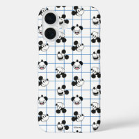 Classic Smiling Mickey Mouse Grid Pattern