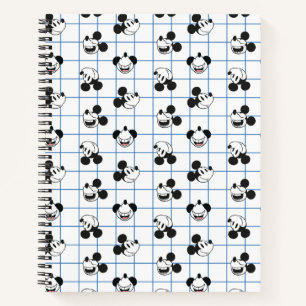 Classic Smiling Mickey Mouse Grid Pattern Notebook