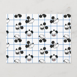 Classic Smiling Mickey Mouse Grid Pattern Postcard