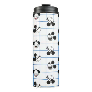 Classic Smiling Mickey Mouse Grid Pattern Thermal Tumbler