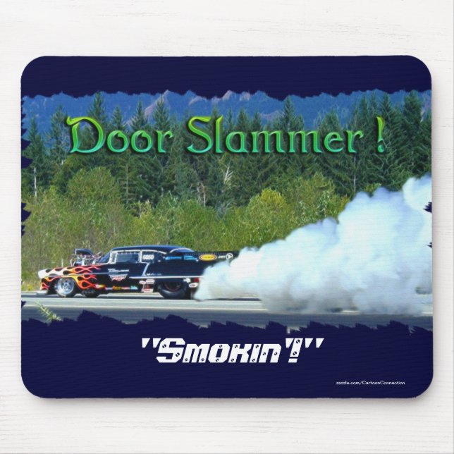 Classic Smoking Doorslammer Race Car Collectable Mouse Pad (Front)