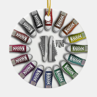 Classic Sneakers Circle Ceramic Ornament