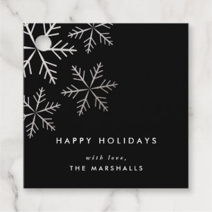 Classic Snowflake Faux Foil Holiday gift tag