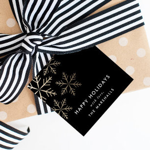 Classic Snowflake Faux Foil Holiday gift tag