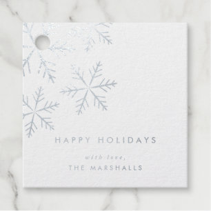 Classic Snowflake Holiday Silver  Favour Tags
