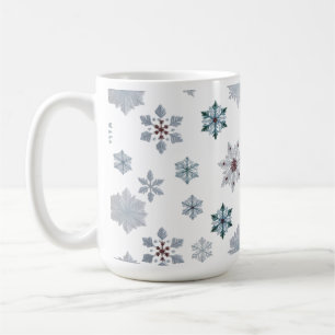 Classic Snowflake Silhouettes Pattern Christmas  Coffee Mug