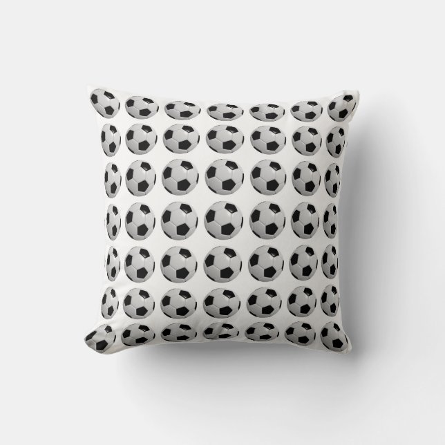 Classic Soccer Ball Filled Throw Pillow (Front)