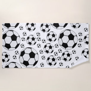 Classic Soccer Ball Graphic Traditional Sports Fan Beach Towel