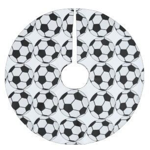 Classic Soccer Ball Graphic Traditional Sports Fan Brushed Polyester Tree Skirt