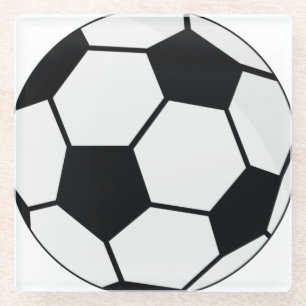 Classic Soccer Ball Graphic Traditional Sports Fan Glass Coaster