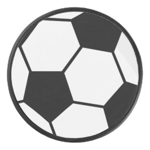 Classic Soccer Ball Graphic Traditional Sports Fan Hockey Puck