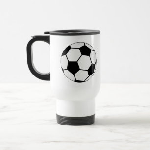 Classic Soccer Ball Graphic Traditional Sports Fan Travel Mug