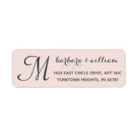 Classic Soft Pink Custom Two Colour Monogram  Labe