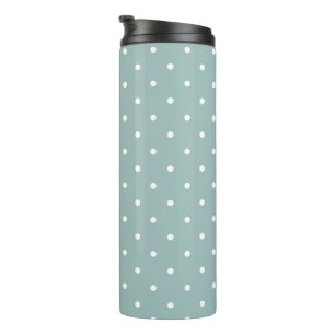 Classic Soft Sage Green White Dots Minimalist Geom Thermal Tumbler