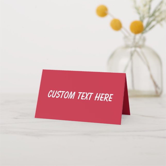Classic solid True red Place Card (Front)
