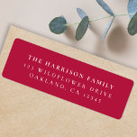 Classic Sophisticated Cherry Red Address Label<br><div class="desc">A stylish minimal return address label with classic typography in black on a clean simple minimalist cherry red pink background. The text can be easily customized for a personal touch. A simple,  minimalist and contemporary design to stand out from the crowd!</div>