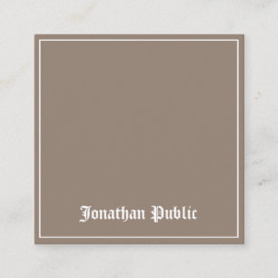 Classic Sophisticated Design Trendy Plain Luxury Square Business Card