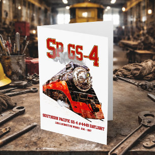 Classic Southern Pacific GS-4 Steam Locomotive Thank You Card
