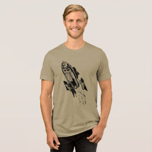 Classic Space Adventure - Rocket Retro Comic Tri-Blend Shirt