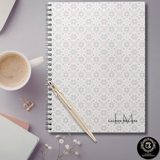 Classic Spanish Tile Monogram Business Style  Notebook (Classic Spanish Tile Monogram Business Style Notebook)