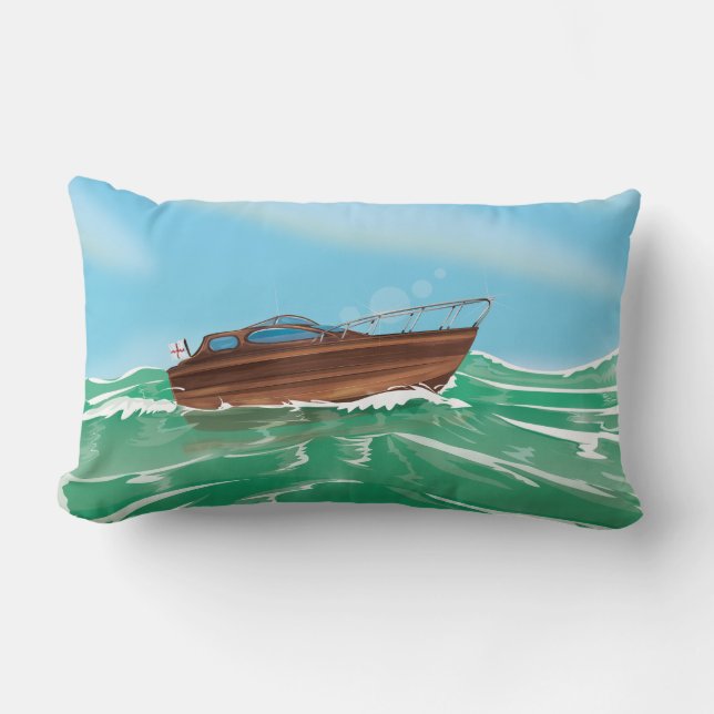 Classic Speedboat Lumbar Pillow (Front)