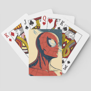 Classic Spider-Man with Dynamic Cosmic Background Playing Cards