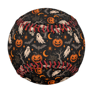 Classic, spooky Halloween patterned  Baseball