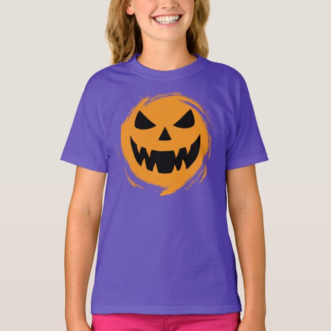 Classic, spooky pumpkin face T-Shirt (Front)