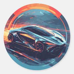 🏎️Classic Sports Car high speed car Classic Round Sticker