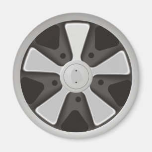 Classic sports car racing wheel used on 911 magnet