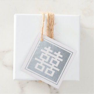 Classic Square Double Happiness Chinese Wedding Fo Favour Tags