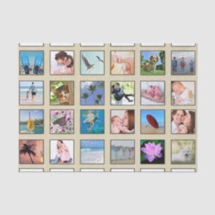 Classic Square Frame Photo Collage Tissue Paper