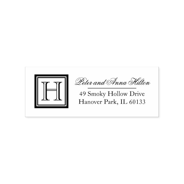 Classic Square Monogram Address Stamp (Imprint)