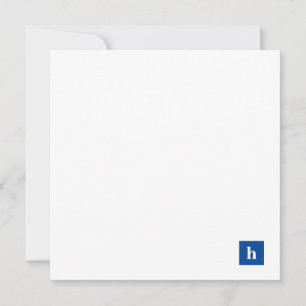 Classic Square Monogram Personalized Navy Blue Card