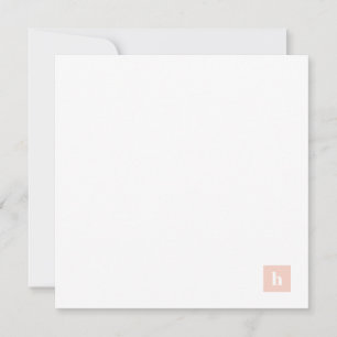 Classic Square Monogram Personalized Pastel Peach Card