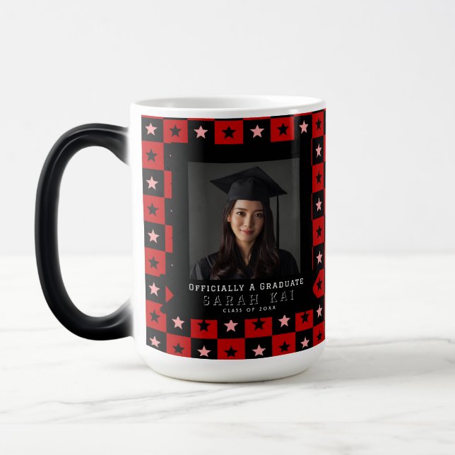 Classic Square Pattern Class Reunion Magic Mug (Left)
