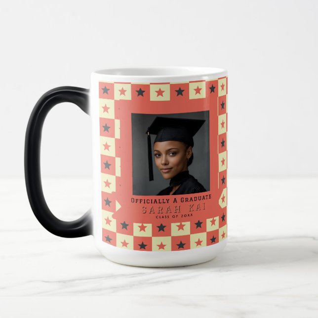 Classic Square Pattern Wife Graduation Gift Magic Mug (Left)