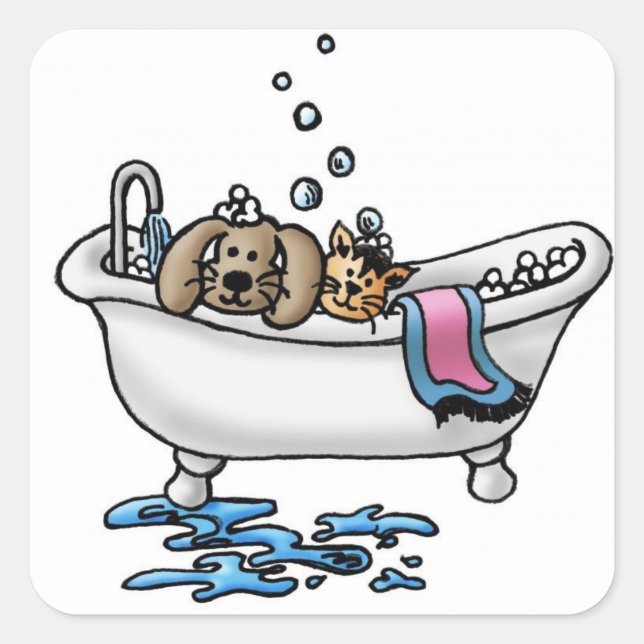 Classic Square Sticker/Pet Bath Sticker (Front)