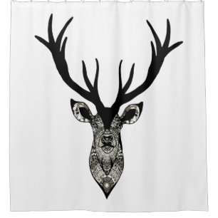 Classic Stag Deer Head Black Grey Animal
