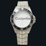 Classic Stainless Steel Watch_ Customize it Watch<br><div class="desc">Classic Stainless Steel The eWatchFactory Classic Stainless Steel Watch is built for adventure. Designed as a nod to classic diver and military watches, it features 100% stainless steel construction, adjustable bezel, and water resistance to 300 feet. Customize the watch face with your name, photos, or designs for a stylish memento...</div>