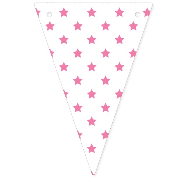 Classic Stars Fuchsia Pink - White Bunting Flags (First Flag)