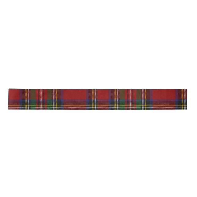 Classic Stewart Plaid for a Tartan Christmas Satin Ribbon (Front)
