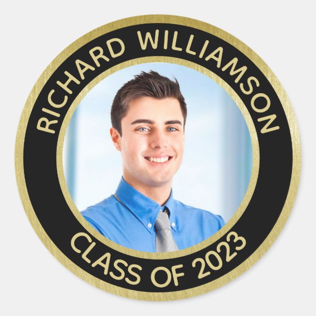 Classic Sticker Graduate 2024 Nom photo (Devant)