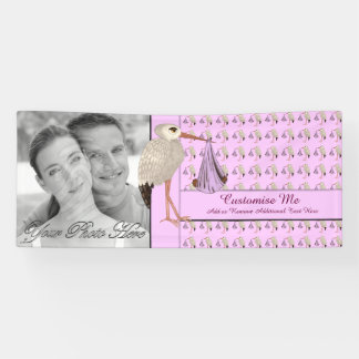 Classic Stork (Baby on the Way) Pink 2 Banner