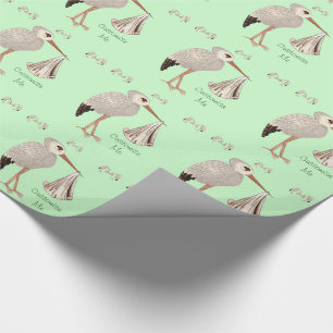 Classic Stork (Neutral) 1 (Baby Shower) Wrapping Paper
