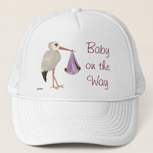Classic Stork (Pink) 2 (Baby Shower) Trucker Hat