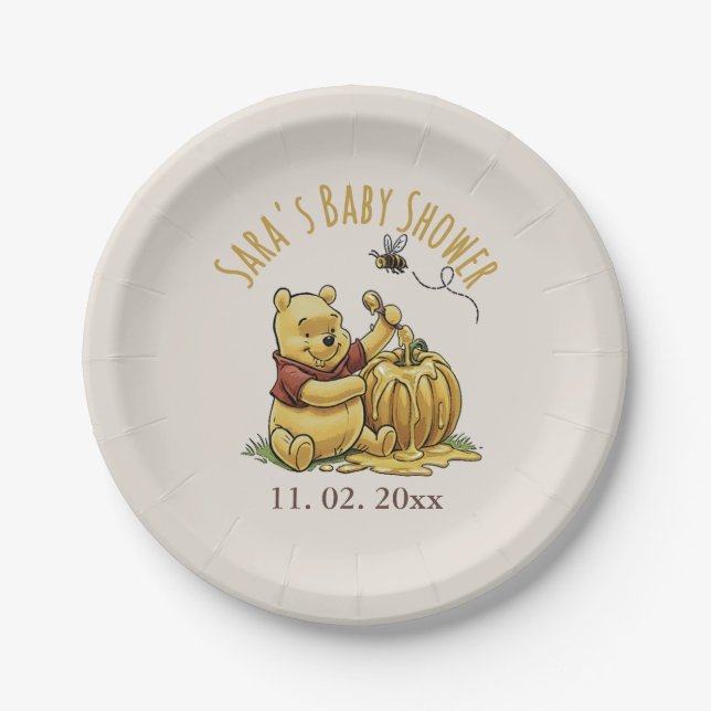 Classic Storybook Bear Baby Shower Paper Plate (Front)